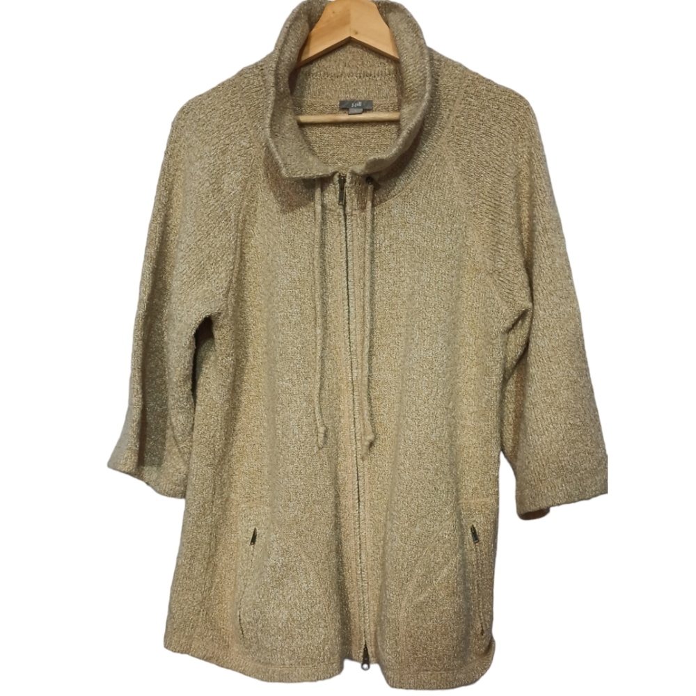 J.Jill Pure Jill Top, J.Jill Pure Jill Soft Brown Sweater Jacket, Large
